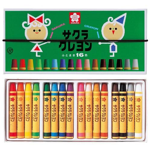 サクラクレパス クレヨン太巻 16色（ゴムヒモ付） LY16R | サクラクレパス