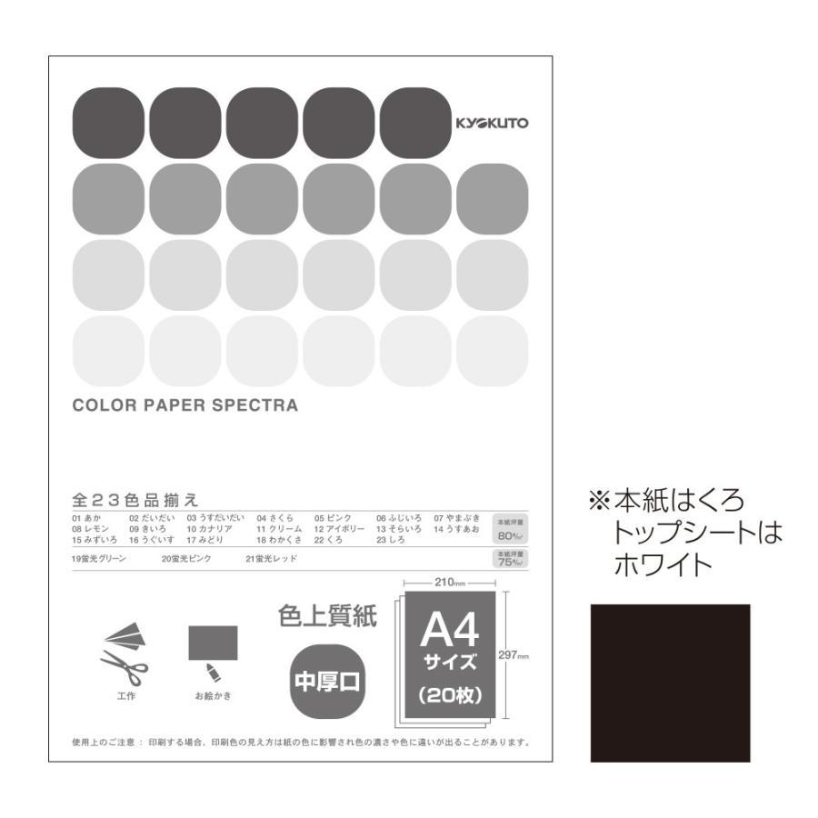 日本ノート　キョクトウ　A4カラーペーパー　PPC　黒色　CPC22 | 