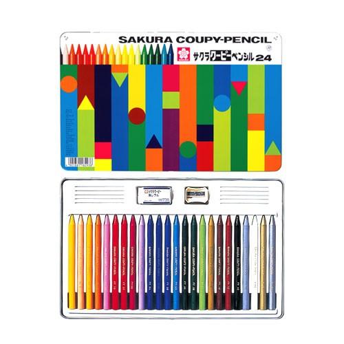 サクラクレパス クーピーペンシル 24色 缶入り FY24 | サクラクレパス