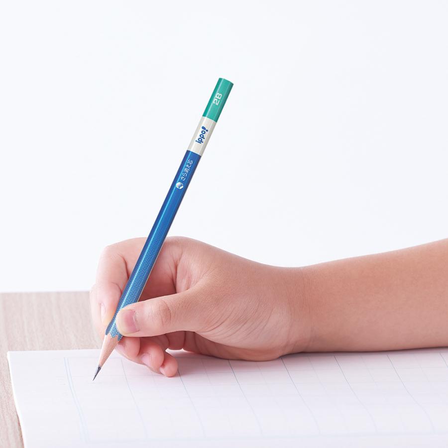 トンボ鉛筆 Tombow かきかた鉛筆 2B 6本+消しゴムセット ブルー PPB-711A ippo! イッポ MONO モノ 消しゴム 学校 勉強 | ippo！ | 01