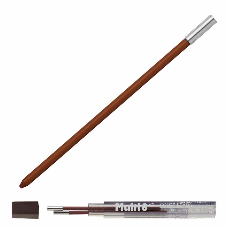 ぺんてる pentel マルチ8用 カラー芯 茶 CH2-E | マルチ8