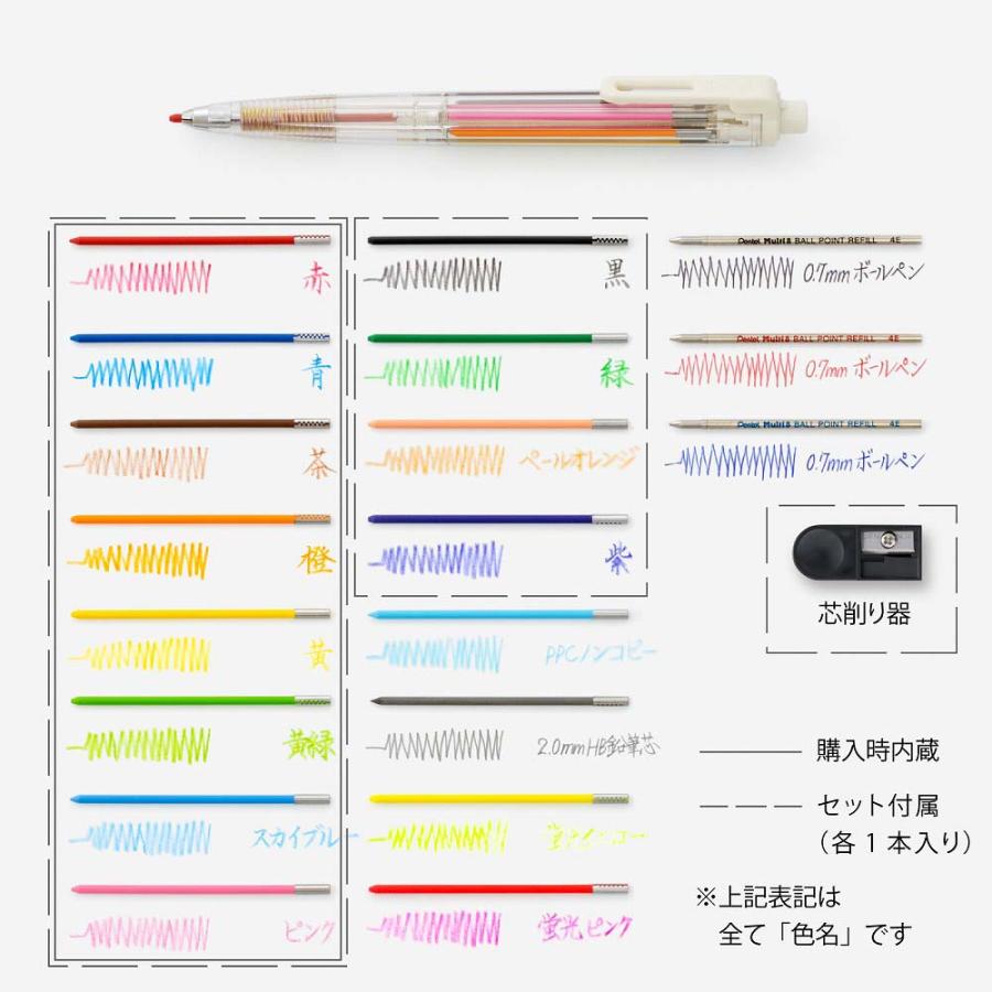 ぺんてる pentel アートマルチ8 ホルダータイプ 色芯8色 専用替芯付き XPH804ST | マルチ8 | 02