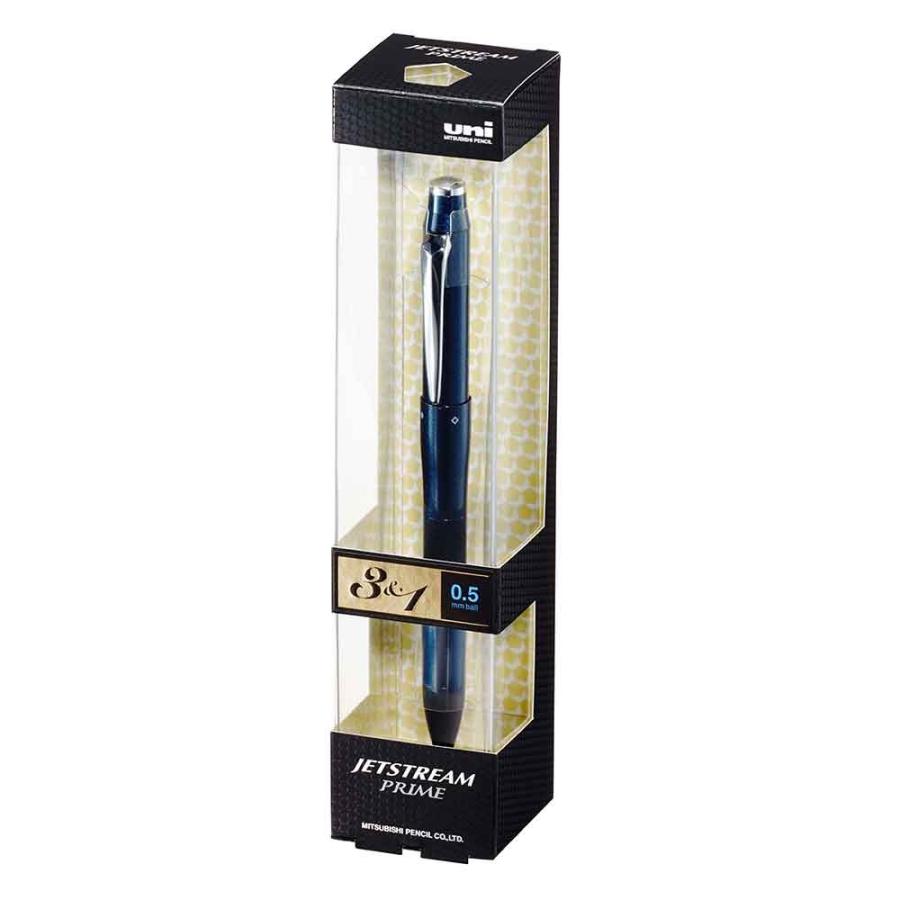 三菱鉛筆 ジェットストリーム PRIME(プライム) 回転式 3＆1 多機能ペン (3色+シャープペン0.5mm)ダークネイビー MSXE450005D.9 | 三菱鉛筆