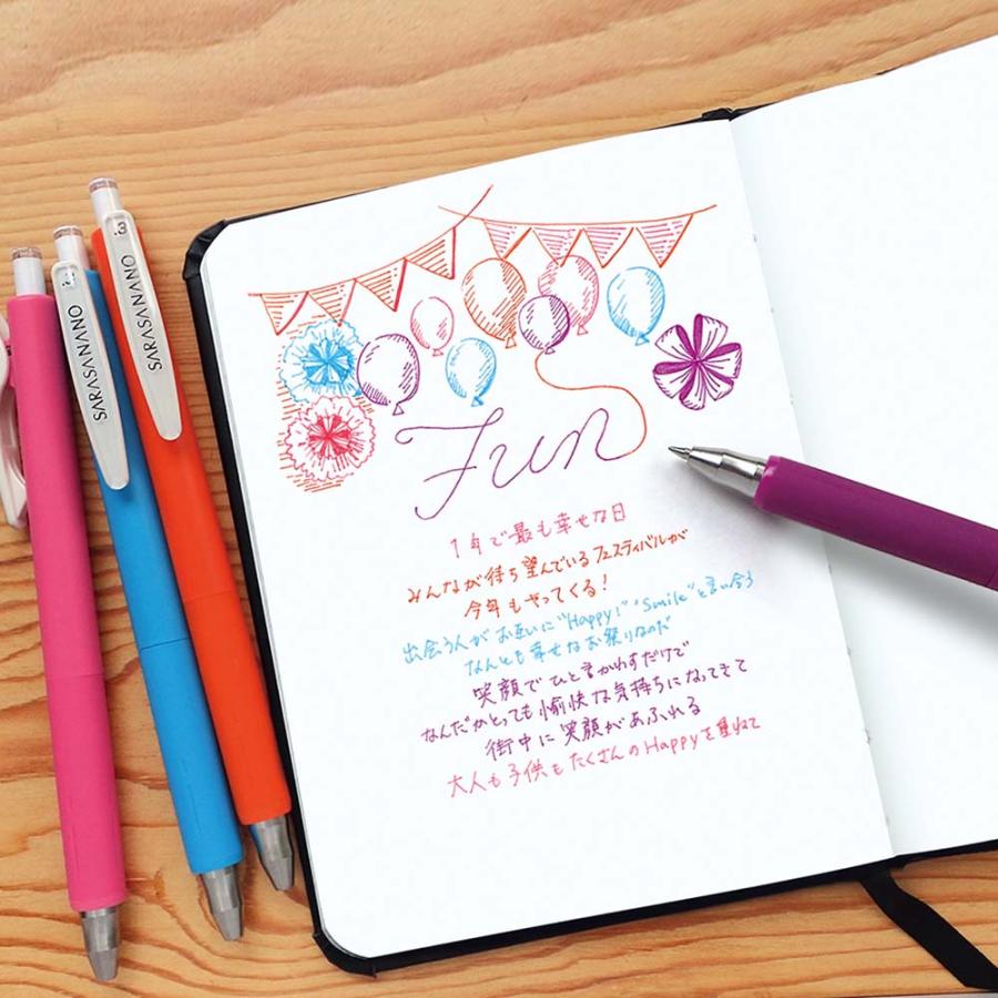 ゼブラ ZEBRA サラサナノ 0.3mm 4色セット 愉快 JJH72-4C-YU うるふわクッション ジェルボールペン サラサ | ZEBRA | 01