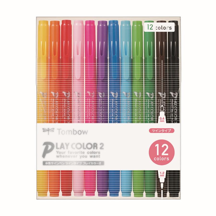 トンボ鉛筆　水性ペン　プレイカラー２　PLAY　COLOR　２　１２色　GCB-011 | TONBO（新輝合成）