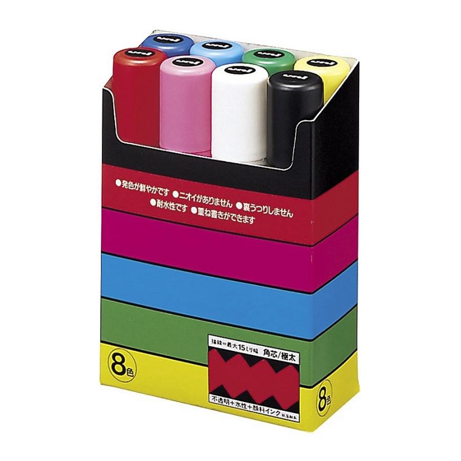 三菱鉛筆 水性マーカーユニポスカ 極太 PC17K8C 8色 | 三菱鉛筆