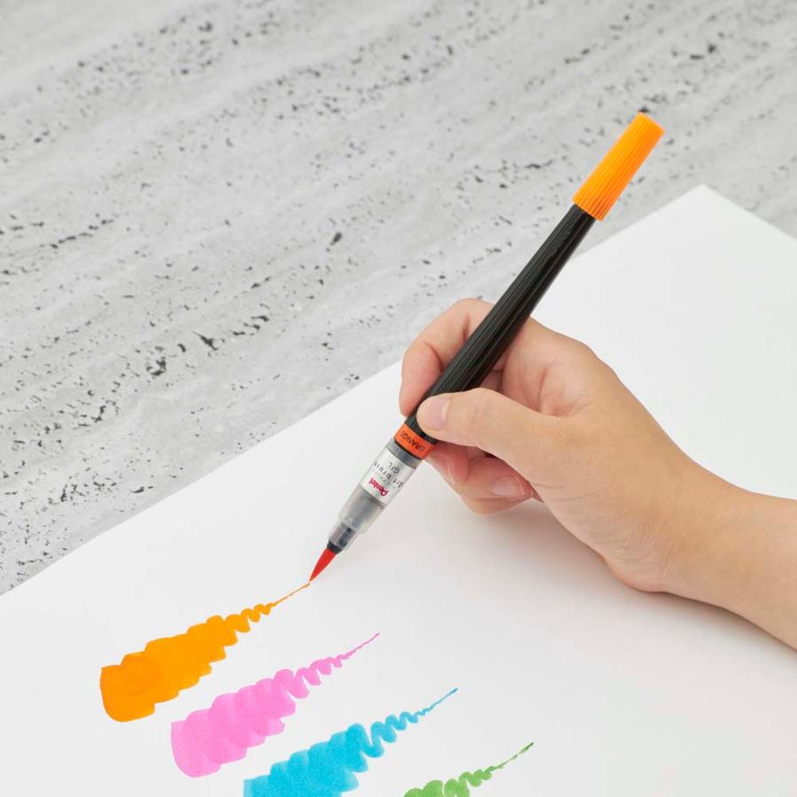 ぺんてる アートブラッシュ　オレンジ　カラー筆ペン　XGFL-107 |  | 02