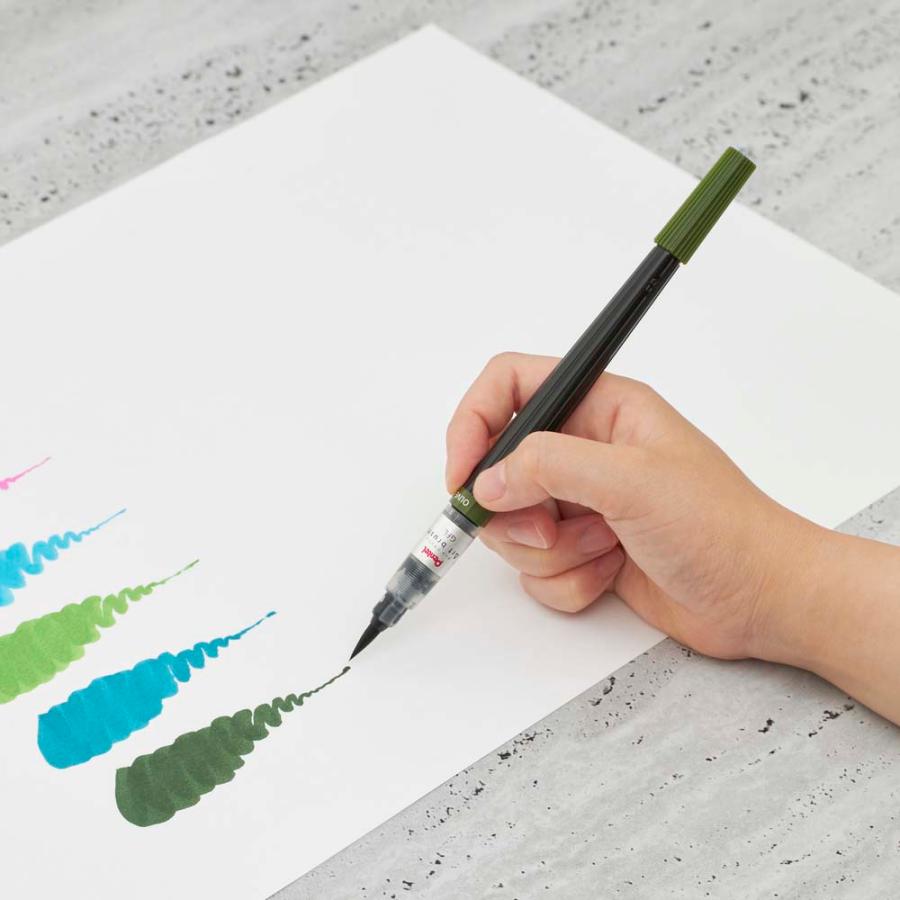 ぺんてる アートブラッシュ　オリーブグリーン　カラー筆ペン　XGFL-115 |  | 02