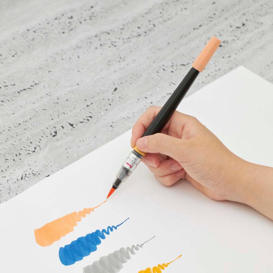 ぺんてる アートブラッシュ　ペールオレンジ　カラー筆ペン　XGFL-116 |  | 02