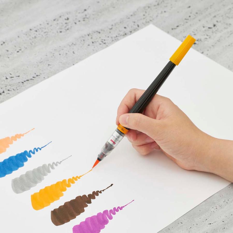 ぺんてる アートブラッシュ　イエローオレンジ　カラー筆ペン　XGFL-140 |  | 02