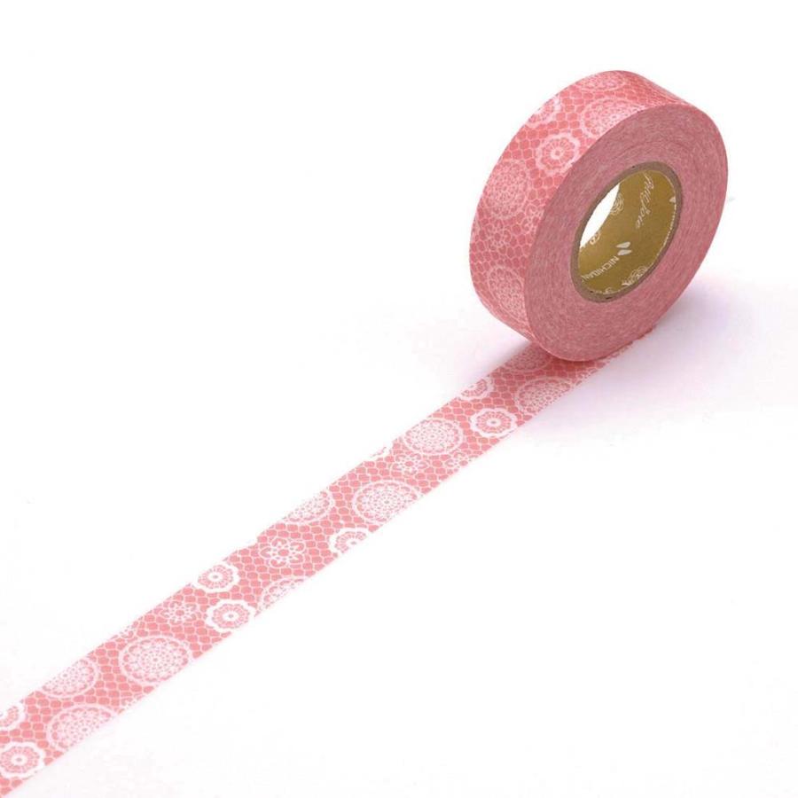 Nichiban ニチバン　マスキングテープ　プチジョア　チュールレースコーラル PJMT-15S001 | NICHIBAN | 01