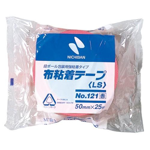 ニチバン　布粘着テープ　中軽量物封かん用　赤 1211-50 | NICHIBAN