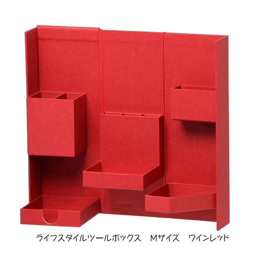 ＜ナカバヤシ＞ライフスタイルツールボックス　Ｍサイズ　ワインレッド LST-B02WR | 