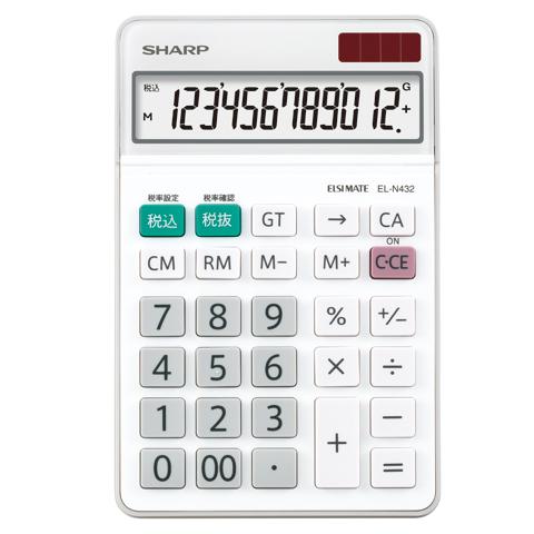 シャープ SHARP 実務電卓 ナイスサイズタイプ EL-N432-X 12桁 計算機 大型表示 早打ち | SHARP | 01
