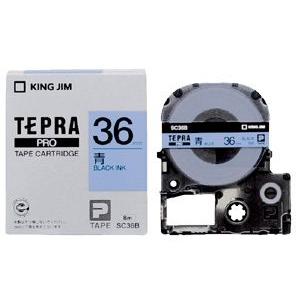 キングジム　テプラPROテープ　カラーカートリッジ　青ラベル　36mm　SC36B | TEPRA PRO