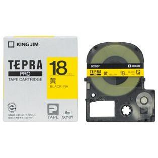 キングジム　テプラPROテープ　カラーカートリッジ　黄ラベル　18mm　SC18Y | TEPRA PRO
