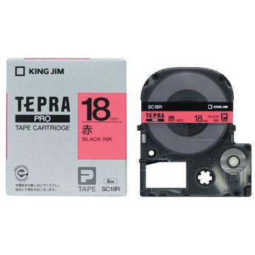 キングジム　テプラPROテープ　カラーカートリッジ　赤ラベル　18mm　SC18R | TEPRA PRO