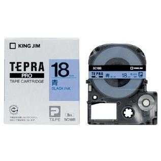キングジム　テプラPROテープ　カラーカートリッジ　青ラベル　18mm　SC18B | TEPRA PRO