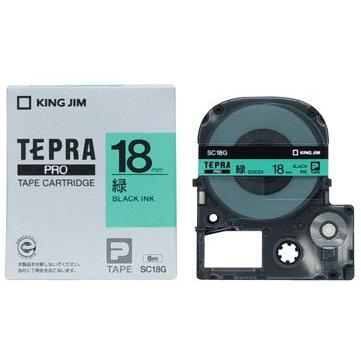 キングジム　テプラPROテープ　カラーカートリッジ　緑ラベル　18mm　SC18G | TEPRA PRO
