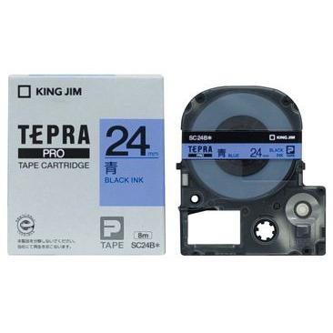 キングジム　テプラPROテープ　カラーカートリッジ　青ラベル　24mm　SC24B | TEPRA PRO