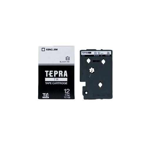 キングジム＜KING JIM＞テプラ　TRテープカートリッジ 白ラベル　黒文字 TC12S　12mm幅　7.7m | TEPRA TR