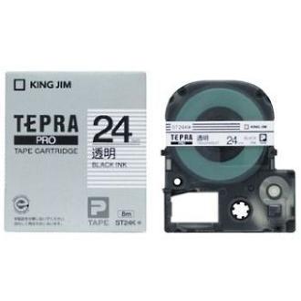 キングジム　テプラPROテープカートリッジ　透明ラベル　24mm　SＴ24K | TEPRA PRO