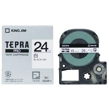 キングジム　テプラPROテープカートリッジ　白ラベル　24mm　SS24K | TEPRA PRO