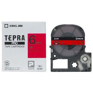キングジム　テプラPROテープ　カラーカートリッジ　赤ラベル　6mm　SC6R | TEPRA PRO