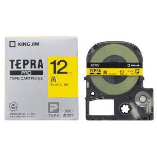 キングジム　テプラPROテープ　カラーカートリッジ　黄ラベル　12mm　SC12Y | TEPRA PRO