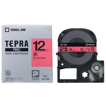 キングジム　テプラPROテープ　カラーカートリッジ　赤ラベル　12mm　SC12R | TEPRA PRO