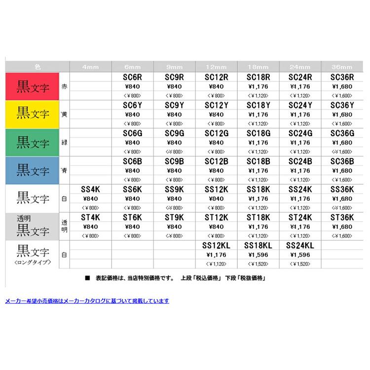 キングジム テプラPRO TEPRA PRO テープカートリッジ 白ラベル 黒文字 12mm  King jim SS12K | TEPRA PRO | 01