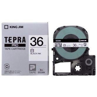 キングジム　テプラPROテープカートリッジ　白ラベル　36mm　SS36K | TEPRA PRO