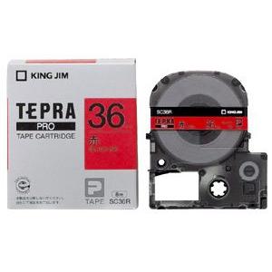 キングジム　テプラPROテープ　カラーカートリッジ　赤ラベル　36mm　SC36R | TEPRA PRO