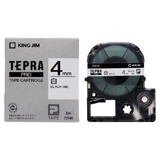 キングジム　テプラPROテープカートリッジ　白ラベル　4mm　SS4K | TEPRA PRO