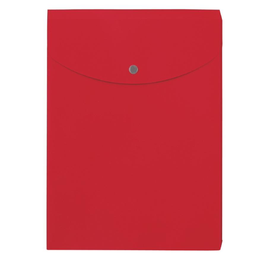 プラス(PLUS)ホルダー ポケット付エンベロープ マチ付 タテ型 レッド FL-120CH 10冊パック　88-272 | PLUS