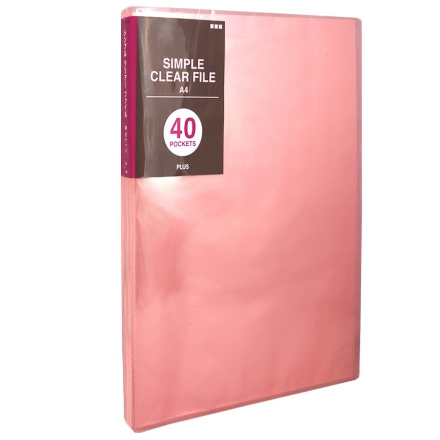 プラス(PLUS)シンプル クリアーファイル 溶着式 A4-S 40ポケット ピンク FC-240SC　98-194 | PLUS | 01
