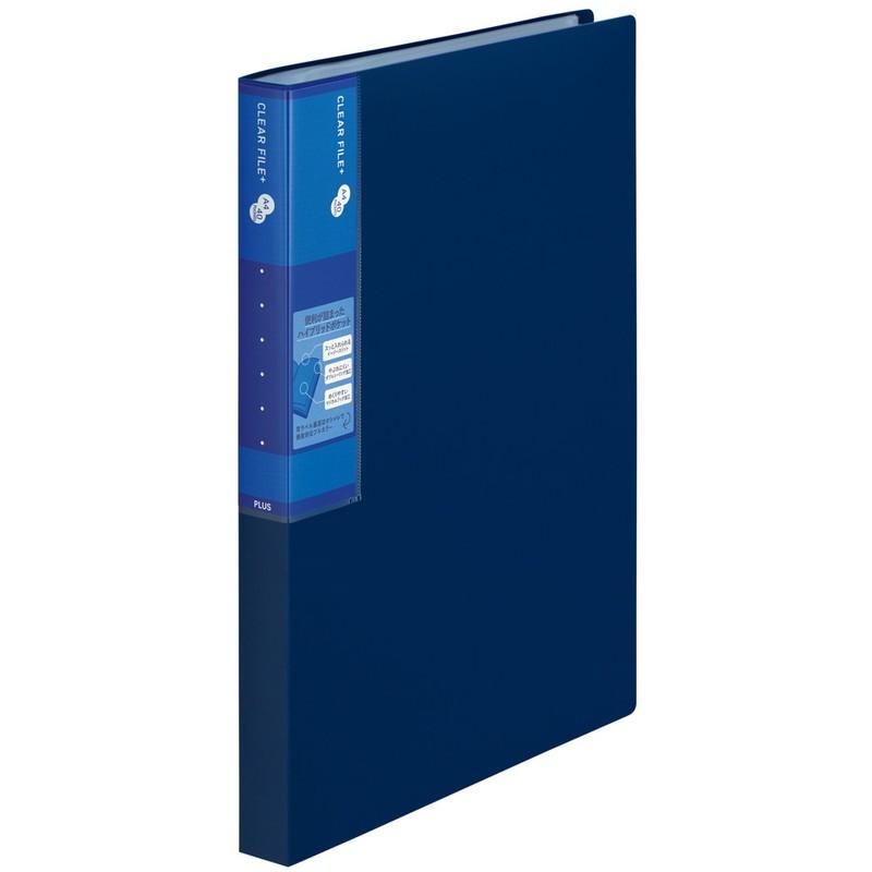プラス(PLUS) スーパーエコノミー クリア―ファイル+ A4 40ポケット ネイビー  FC-504EL 75-871 | PLUS | 01