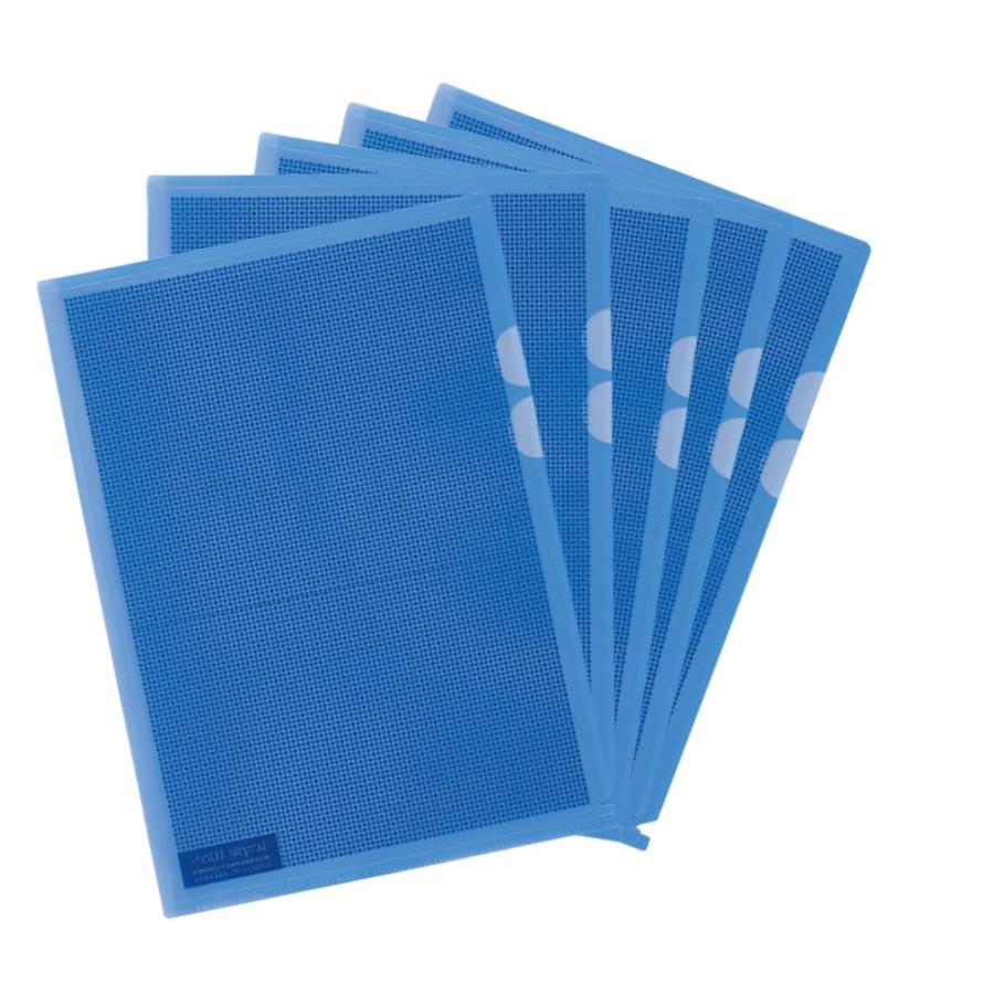 プラス(PLUS) カモフラージュホルダー A4 5枚入 ブルー FL-127CH-5P　89-421 | PLUS | 01