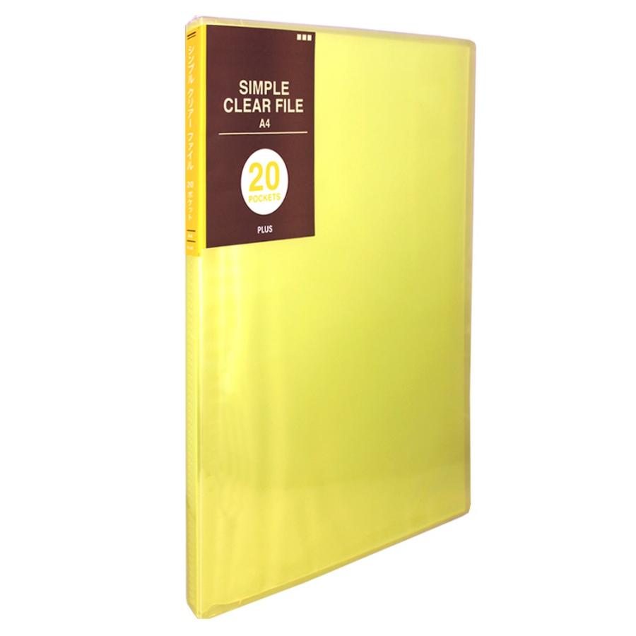 プラス(PLUS) シンプル クリアーファイル 溶着式 A4-S 20ポケット イエロー FC-220SC 98-163 | PLUS | 01