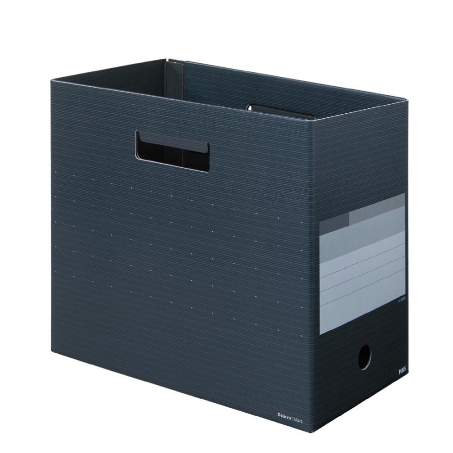 プラス(PLUS)デジャヴ ボックスファイル ワイド A4-E チャコールグレイ FL-024BF　87-639 | PLUS