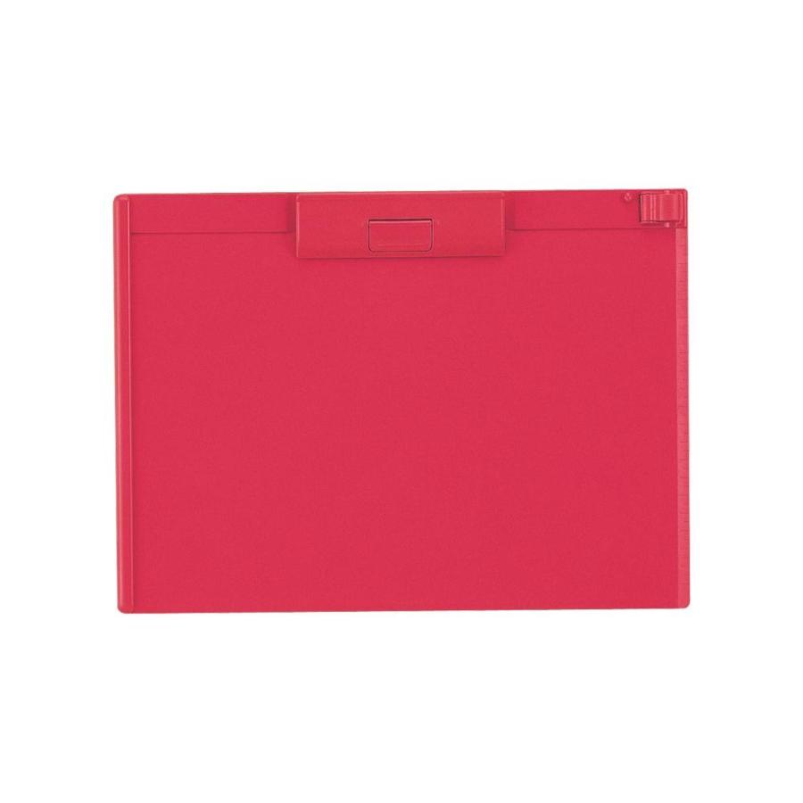 LIHIT LAB.＜リヒトラブ＞ クリップボード A-987U-3赤 A4 ヨコ型 | 