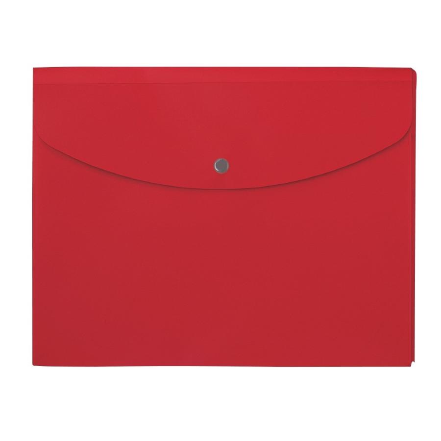 プラス(PLUS)ホルダー ポケット付エンベロープ マチ付 ヨコ型 レッド FL-121CH 10冊パック　88-572 | PLUS