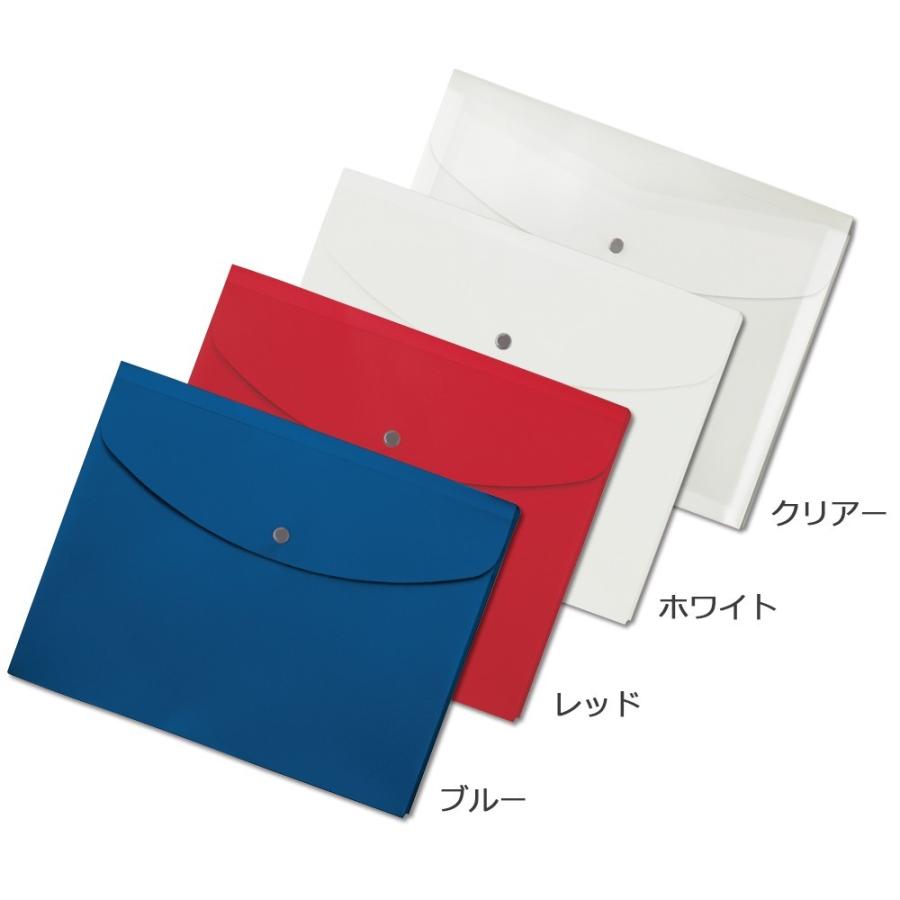 プラス(PLUS)ホルダー ポケット付エンベロープ マチ付 ヨコ型 レッド FL-121CH 10冊パック　88-572 | PLUS | 01