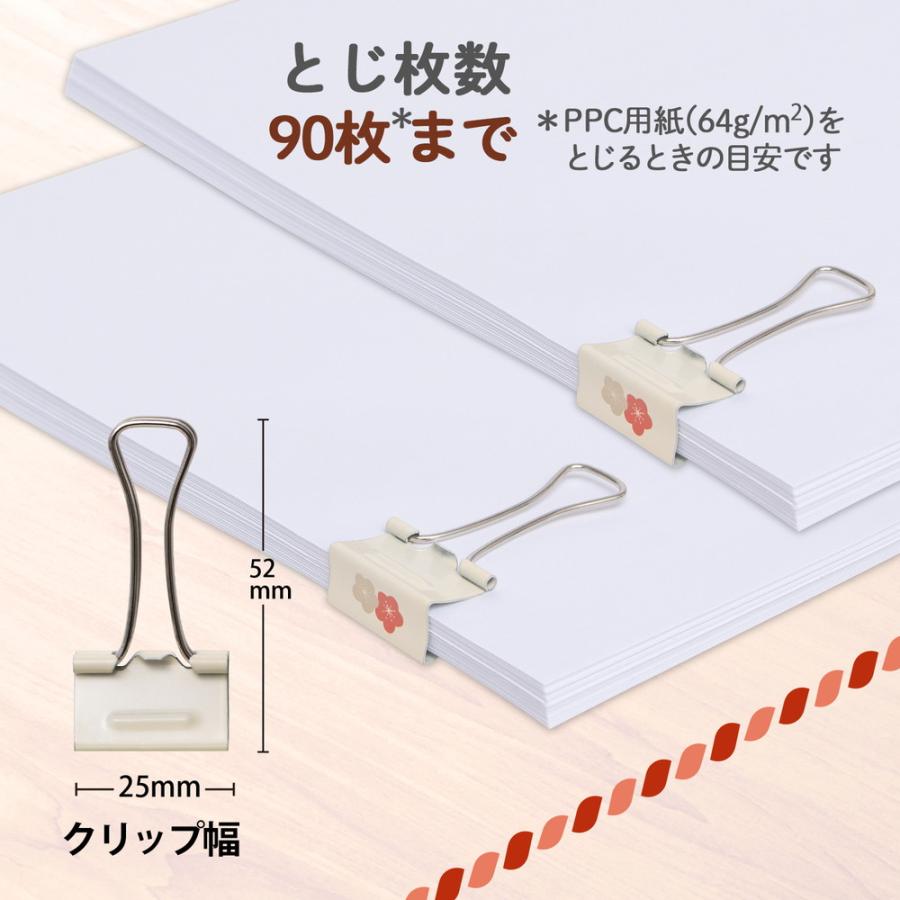 プラス(PLUS) 軽く開けるクリップ エアかる 中サイズ 4個入 ダブルクリップ 受験生応援 梅 CP-152AK 35662 | PLUS | 04