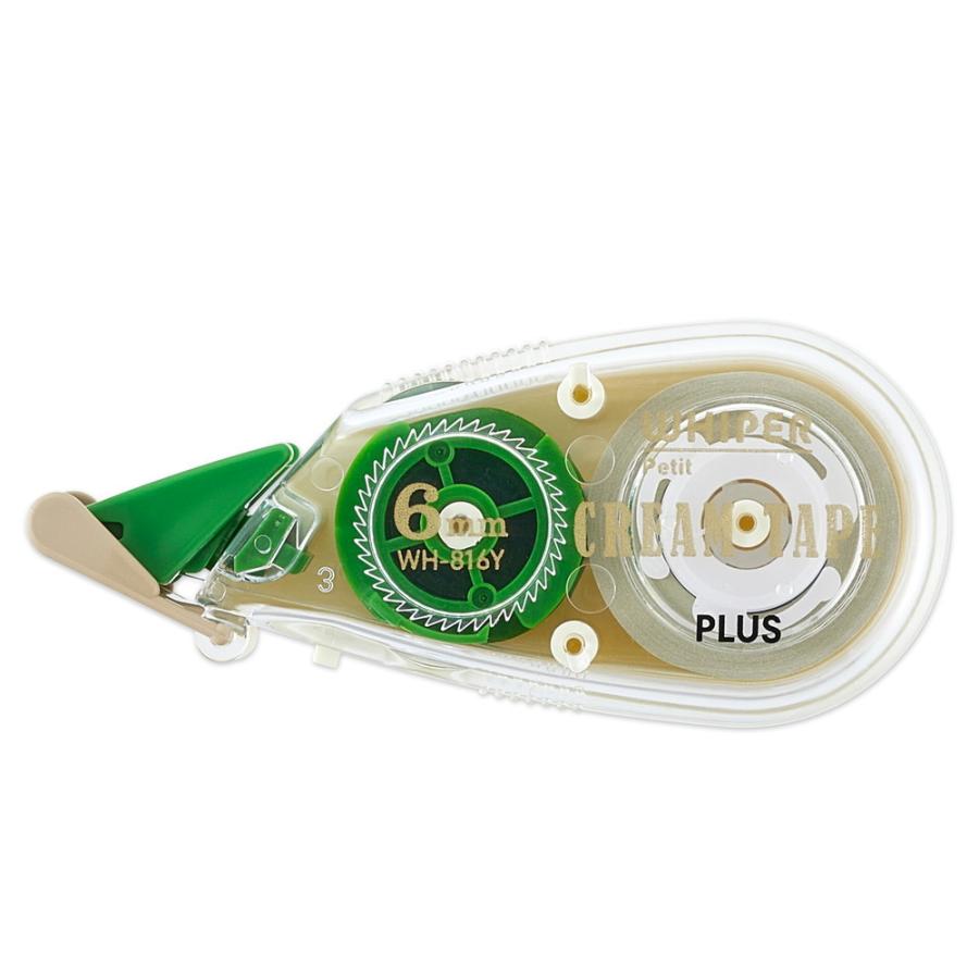 プラス (PLUS) 修正テープ ホワイパープチ クリームテープ 6mm  グリーン  WH-816Y 51-644 | PLUS