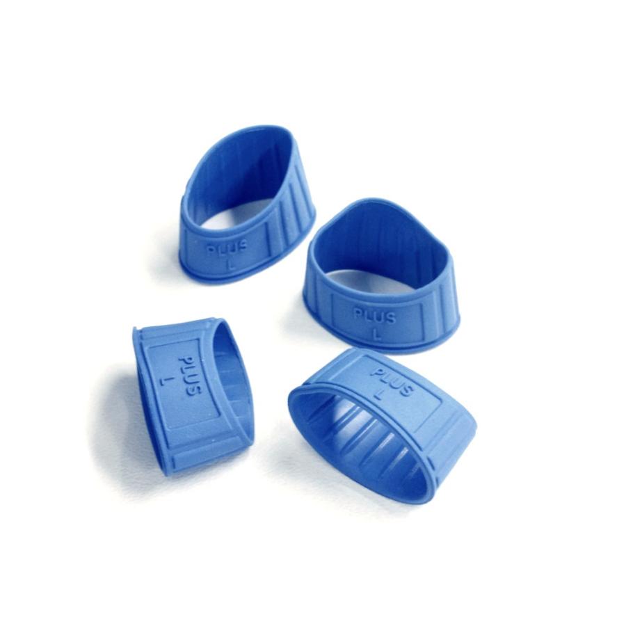 プラス(PLUS) 指サック メクリッコ ラバータイプ 抗菌 Lサイズ 4個入 ブルー KM-303 10個セット　44-750 | PLUS | 01