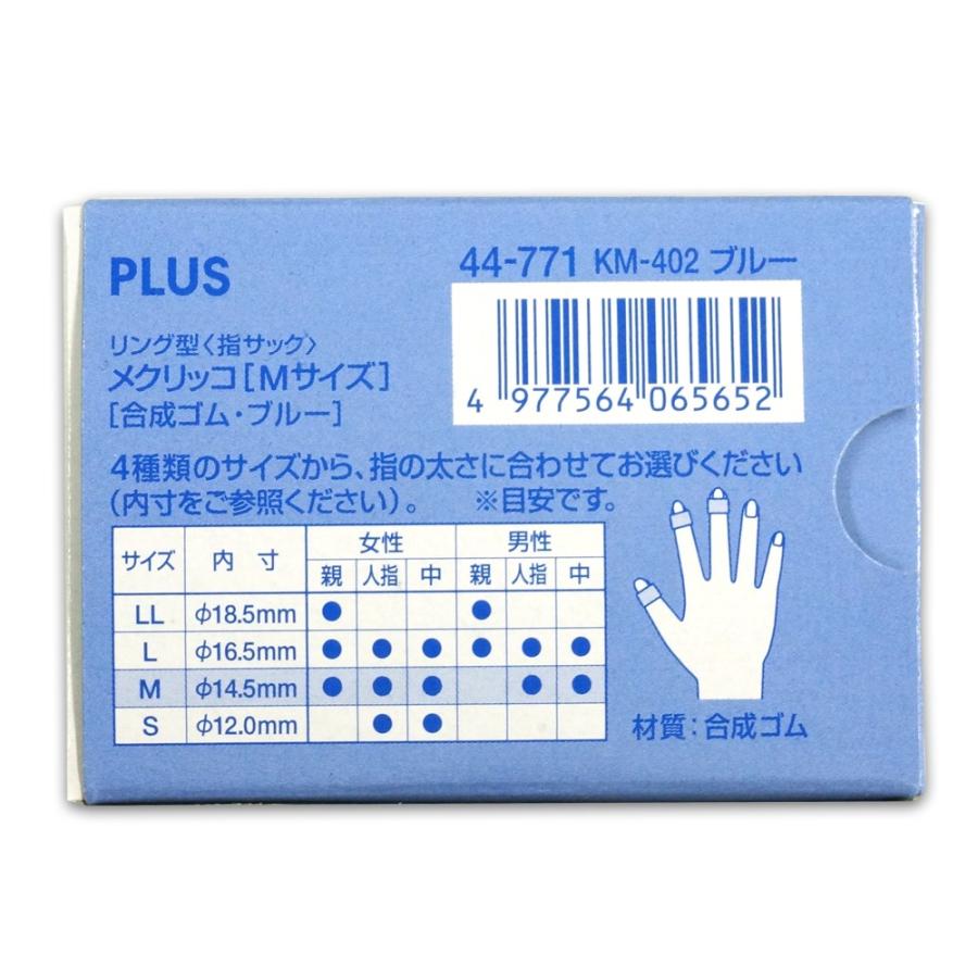 プラス(PLUS) 指サック メクリッコ ラバータイプ 抗菌 M 20個入 徳用 ブルー KM-402　44-771 | PLUS | 02