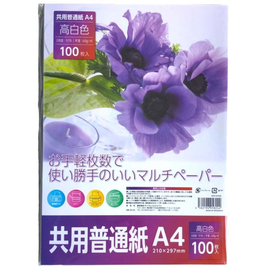 サンフレイムジャパン　共用普通紙　Ａ４　１００枚　500-2348 5002348 | 