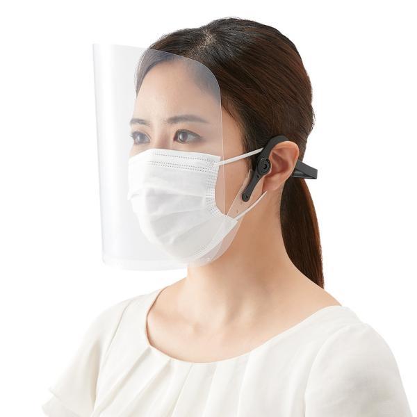 プラス PLUS フェイスシールド ヘッドセット フレーム1個＋シールド3枚 FG-020F 89-531 | PLUS | 01