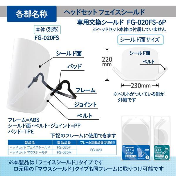 プラス PLUS フェイスシールド ヘッドセット 専用 交換 シールド 6枚入 FG-020FS-6P 89-532 | PLUS | 06